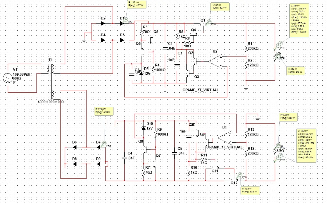 Figure 6: Power supply simulation