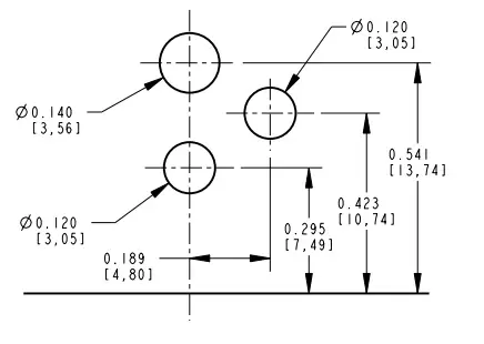 Figure 2: Through hole footprint