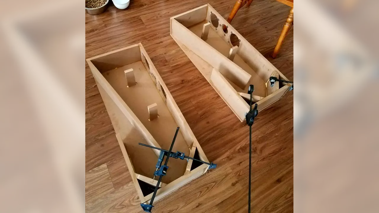 Figure 3: Stephen’s speaker kit under construction.